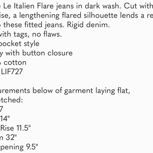 NWT Frame Le Italien Flare Dark Wash Jeans - Picture 6 of 8